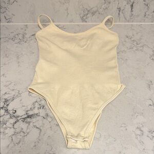 NEW! Cream Ribbed Bodysuit